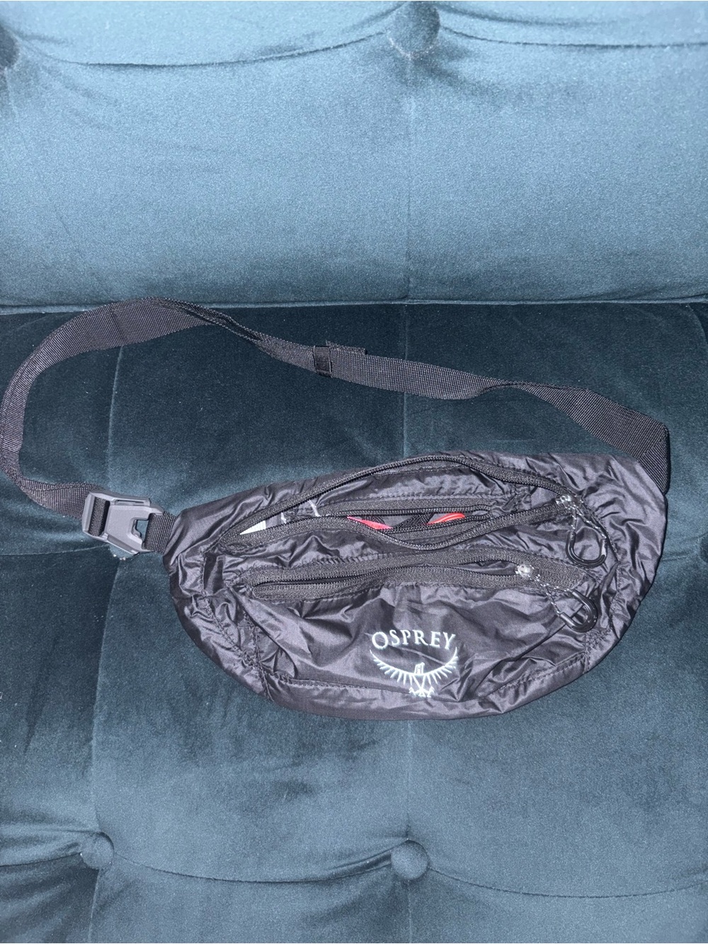 OSPREY Black Men's Belt Pack with Front Zip Pockets